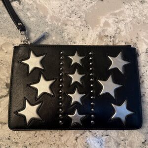 Rebecca Minkoff Black and Silver Star Wristlet Clutch
